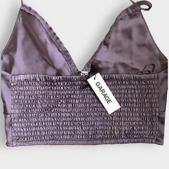 NWT Garage Ruched Satin Halter Top - Picture 6 of 6